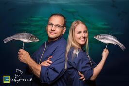 Doppelportrait mit Fisch