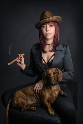 Portrait mit Dackel