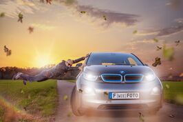 Levitations-Shooting mit Auto